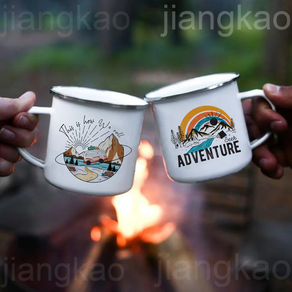 Outdoor Adventure Friends - Kubki emaliowane z nadrukiem: To jest