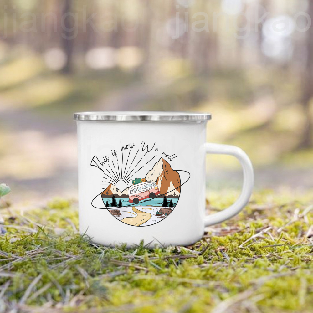 Kubki emaliowane z nadrukiem:  – Outdoor Adventure Friends recenzja i cena
